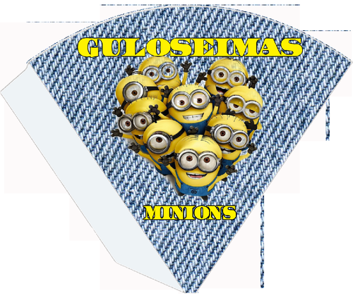 Cone para Guloseimas pequeno 11x 9 cm minions.png