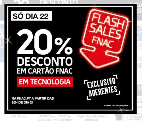 Flash Sales | FNAC | Dia 22 fevereiro