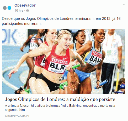 Observador - Jogos Olímpicos de Londres: a “maldição” já fez 16 mortos