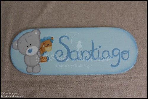 Fraldário, moldura e placa de porta Ursinho e Gir