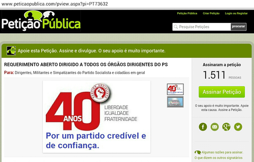 petição publica congresso e eleicoes no PS António Costa e José Seguro