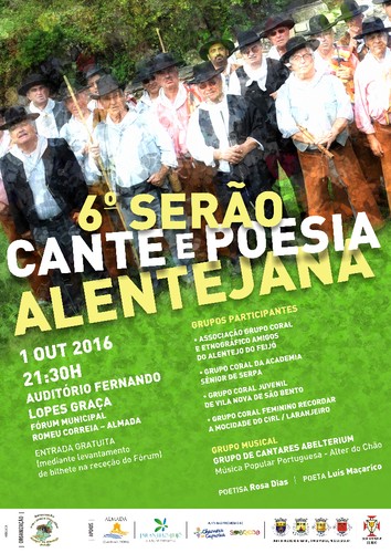 6º Serão de Cante e Poesia Alentejana 2016 - Cartaz.