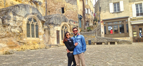 No centro da vila de Saint Emillion