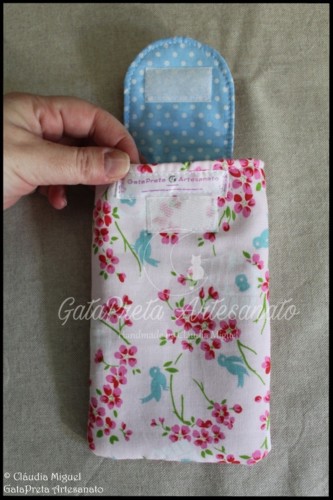 Bolsa telemóvel Passarinhos e flores2.JPG