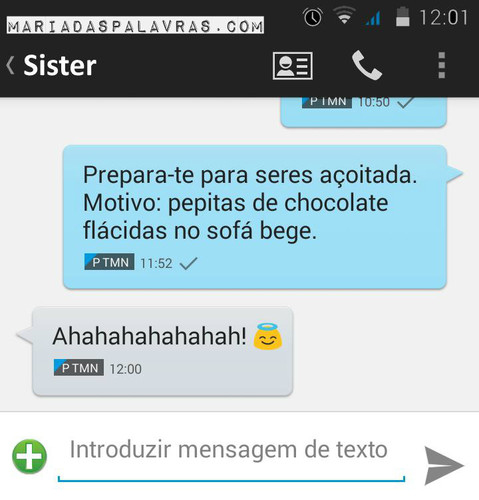 Conversa com a sister - Maria das Palavras