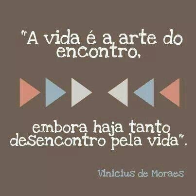 a vida é arte do encontro