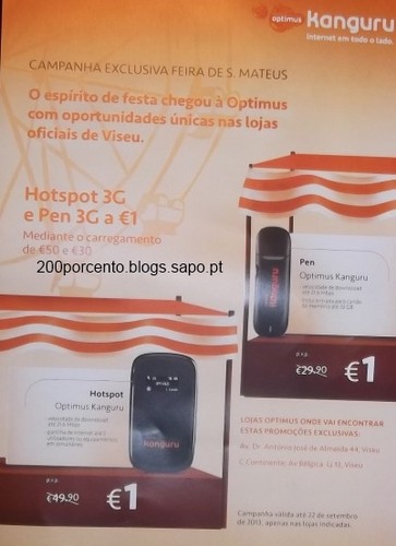 Pen e Hotspot a 1€ - Optimus - Viseu