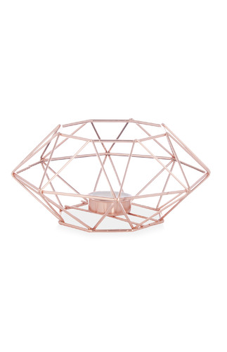 kimball-missing-geometric candle holder copper, gr