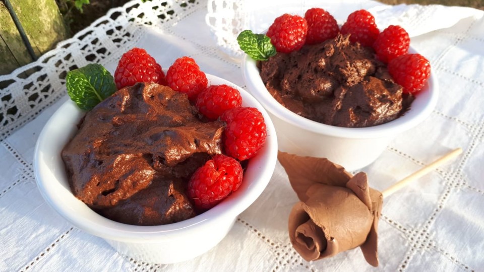 Mousse de Chocolate Negro 70% com Framboesas, sem 