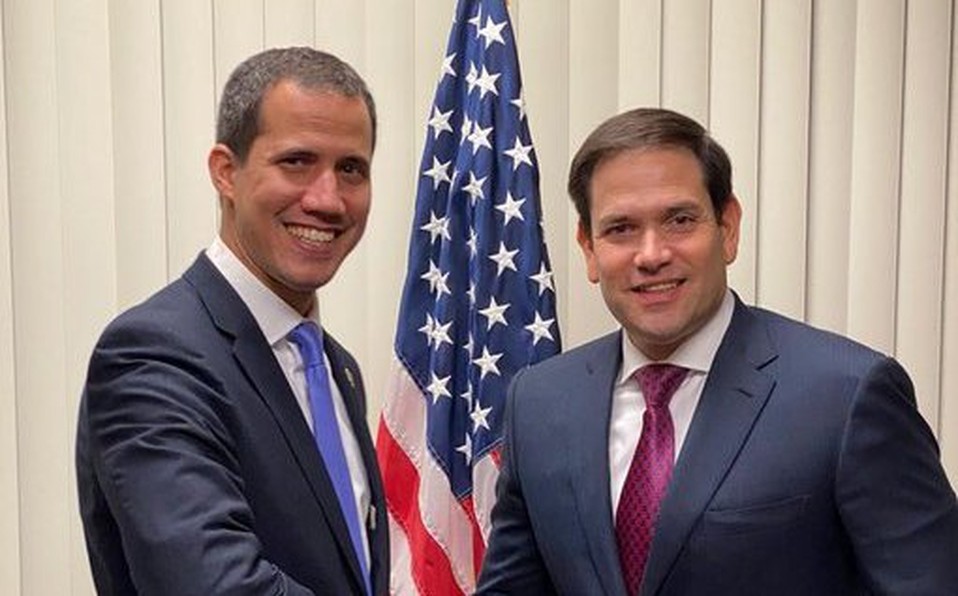 Juan Guaidó with US politician Marco Rubio