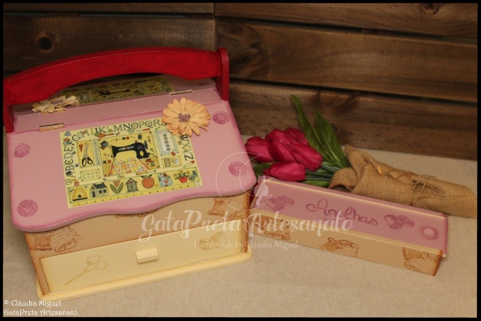 Caixa de costura XXL e caixa agulhas Sewing Quilts