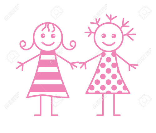 6569701-Two-little-girls-Stock-Vector-girls-cartoo