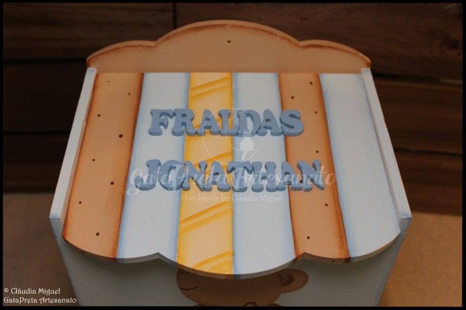 Fraldário, cesta, caixa toalhitas I Love My BearI