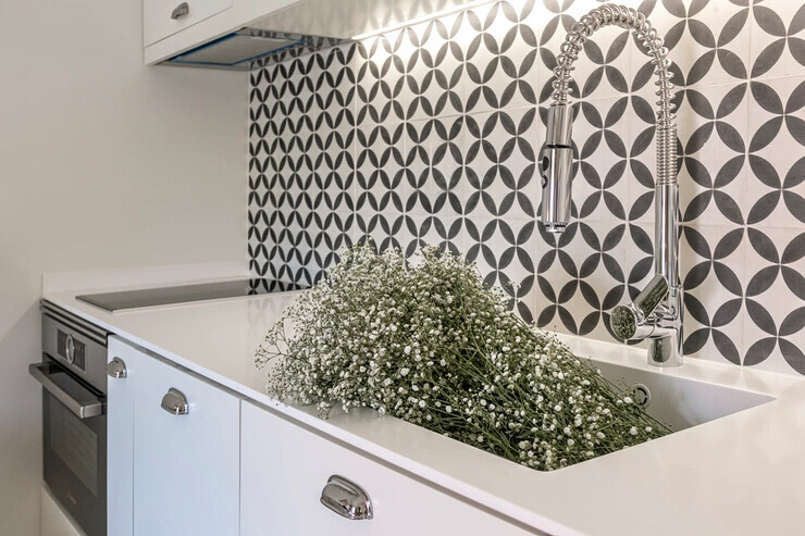 backsplash de cozinha em azulejo