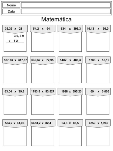 Continhas de Multiplicação para o 3º Ano – Twinkl