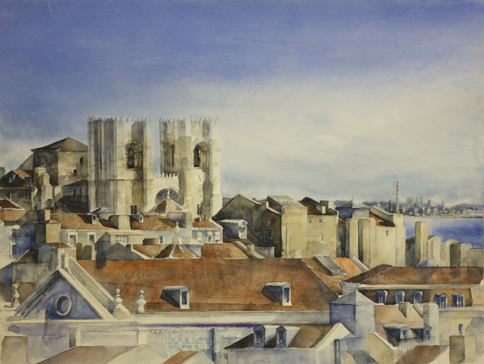 Paulo Ossião, Telhados e a Sé I.jpg