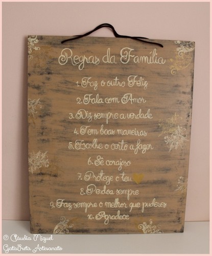 Quadro Regras da Família
