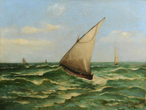 Fanny Munró, Saveiro [?] (Óleo s tela 48 x 63 cm, 189...)