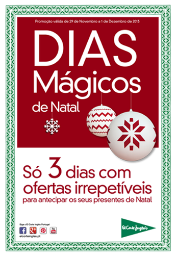 3 dias mágicos | EL CORTE INGLÉS | , de 29 novembro a 1 dezembro