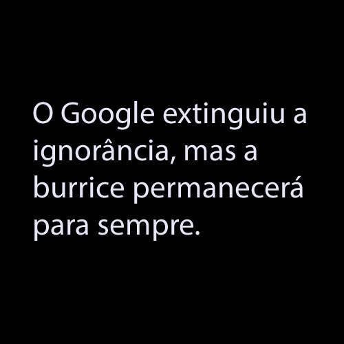 O Google extinguiu a ignorância, mas a burrice permanecerá para sempre
