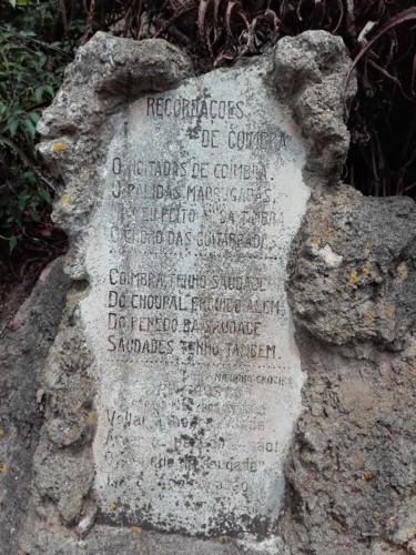 Poema de Mariano Gracias no Penedo da Saudade