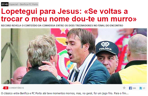 Record: Lopetegui para Jesua