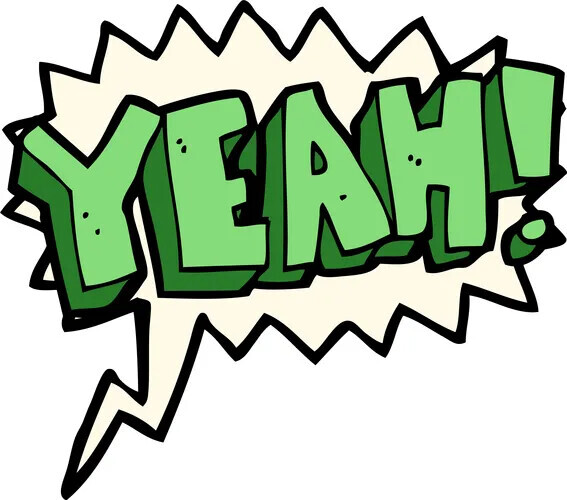 cartoon-yeah-shout-with-speech-bubble-vector-70661