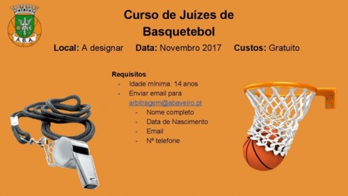 OPORTUNIDADE – Curso de Formação de Árbitros de Basquete