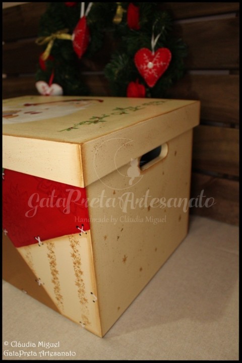Caixa arrumação decorações de Natal Santa&amp;Ging