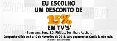 15% desconto em TV | BOX / JUMBO | de 8 novembro a 10 novembro 