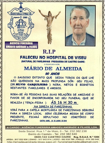 RIP- DE MÁRIO DE ALMEIDA-90 ANOS (FAREJINHAS) 001