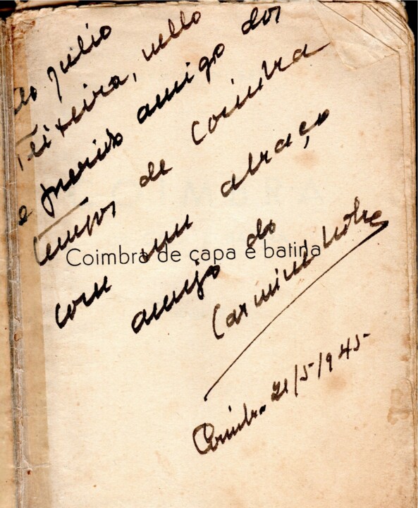 Coimbra de capa e batina. Volume II, dedicatória.
