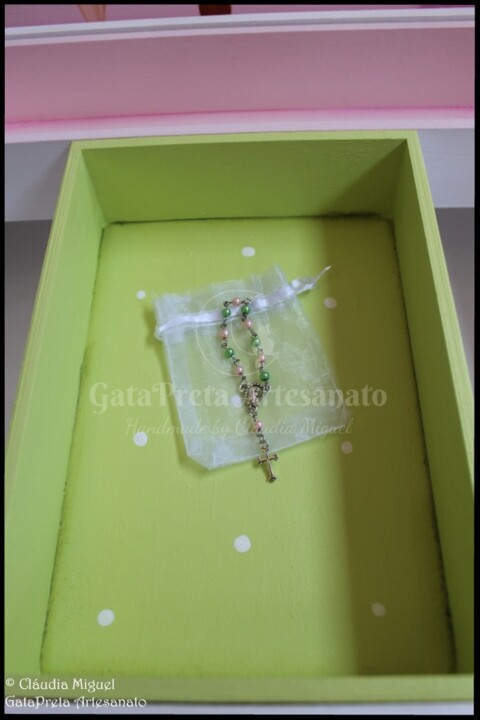 Caixa grande batizado, mealheiro e quadro Fada do 