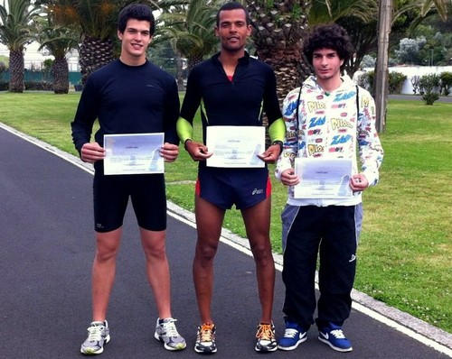 O pódio da primeira mini meia maratona...