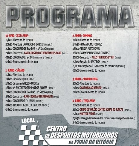 O programa do evento...