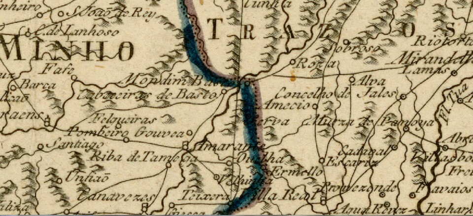 Cerva - Excertos de Mapa da Peninsula Ibérica 1790.
