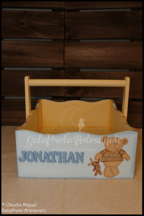 Fraldário, cesta, caixa toalhitas I Love My BearI