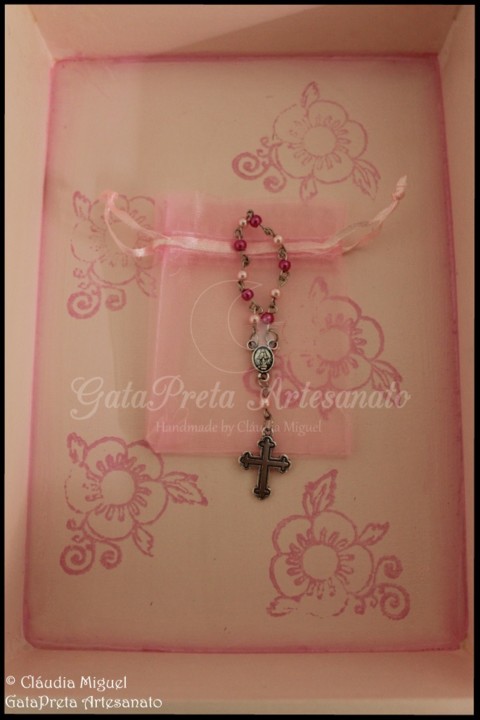 Caixa grande de batizado e moldura Princesa e a Er