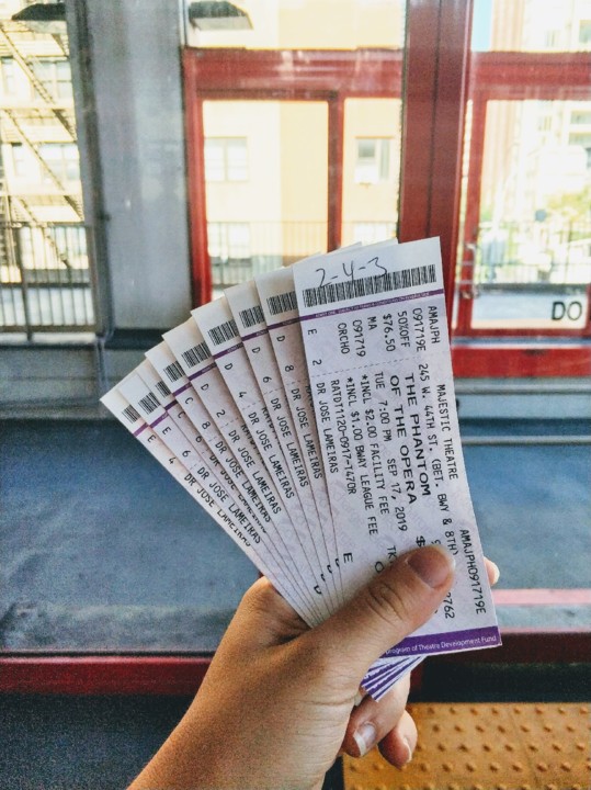 Bilhetes da Broadway - Fantasma da Ópera