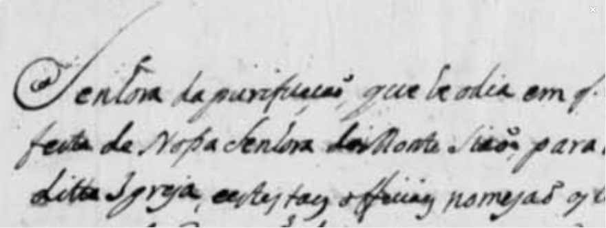 Nª Srª Monte Sião se celebravam a 2 de Fevereir