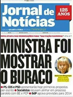 Ministra foi mostrar o buraco_Jornal de Notícias
