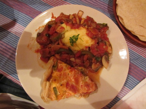 Estufado de cogumelos e quiche