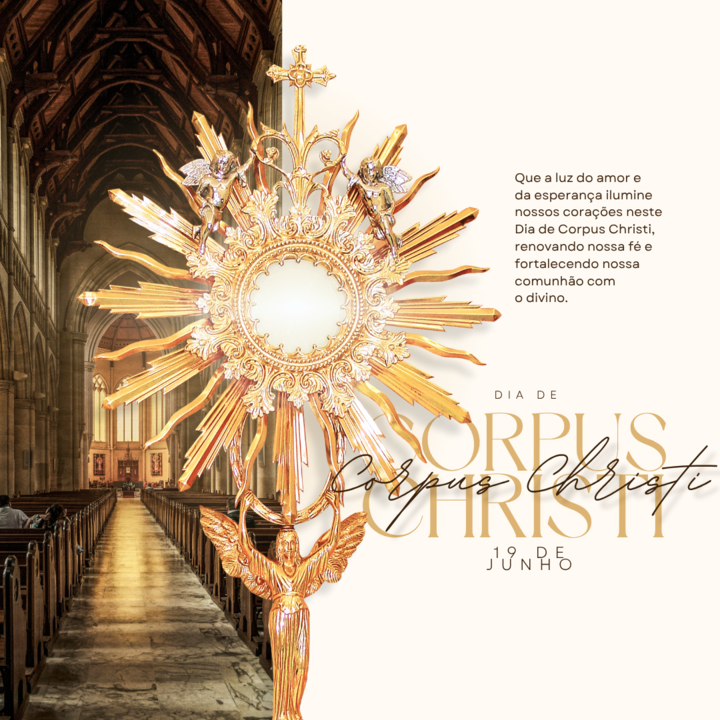 Post instagram dia de corpus christi delicado bege