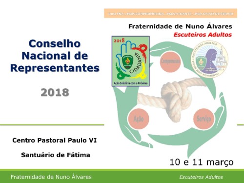 Conselho Nacional de Representantes Fátima 2018 A