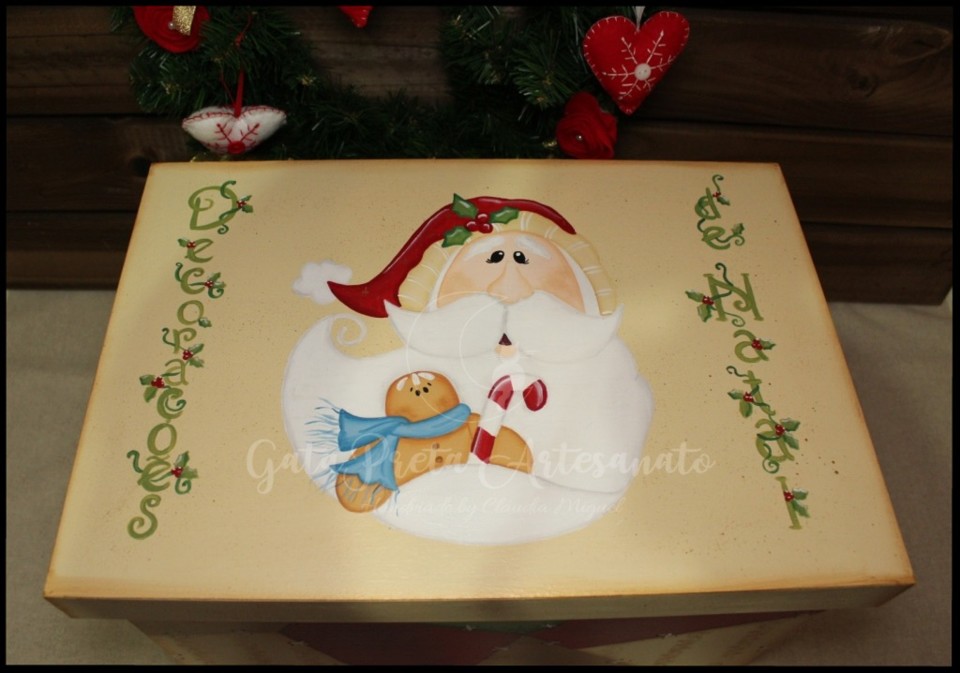 Caixa arrumação decorações de Natal Santa&amp;Ging
