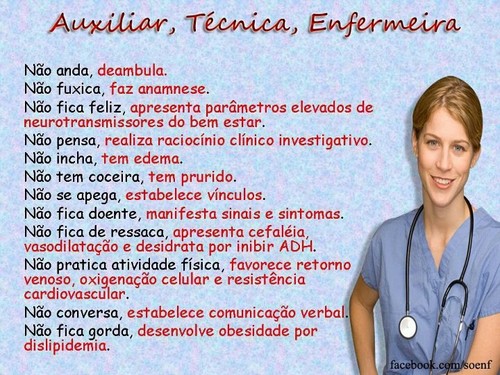 Auxiliar , técnica de enfermagem