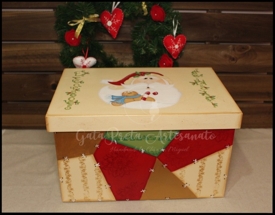 Caixa arrumação decorações de Natal Santa&amp;Ging