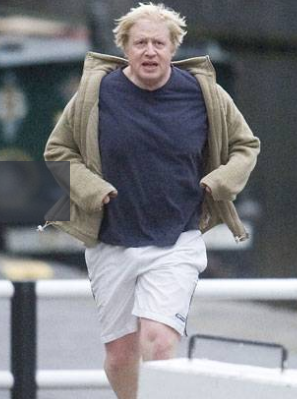 Boris Johnson a correr ao longo do canal