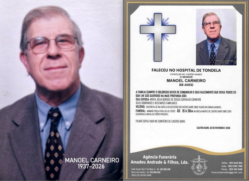FOTO RIP DE MANOEL CARNEIRO-88 ANOS (CASTRO DAIRE)