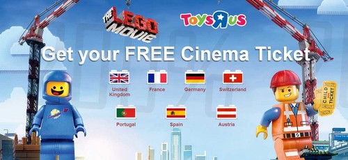 Entrada grátis | TOYSRUS | filme Lego, em compras superiores a 25€ de produtos Lego